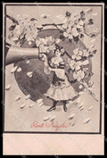 Illustratori Artist Signed Lady Toasting Art Nouveau serie 1475 cartolina ZG8376 – fronte