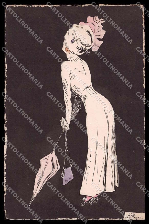 Illustratori Artist Signed Lau ? Fashion Lady cartolina ZG8388 – fronte