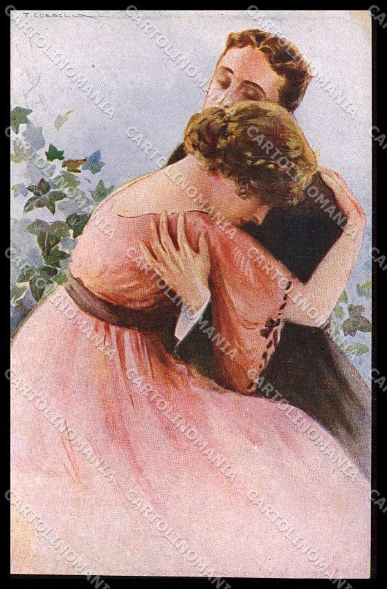 Illustratori Artist Signed Corbella Romantic Couple serie 269 ABRADED pc ZG8395 – fronte