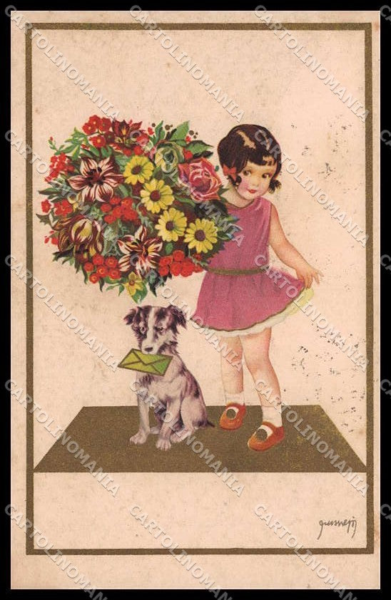 Illustratori Artist Signed Giemmepi Girl Dog Degami 2267 cartolina ZG8401 – fronte