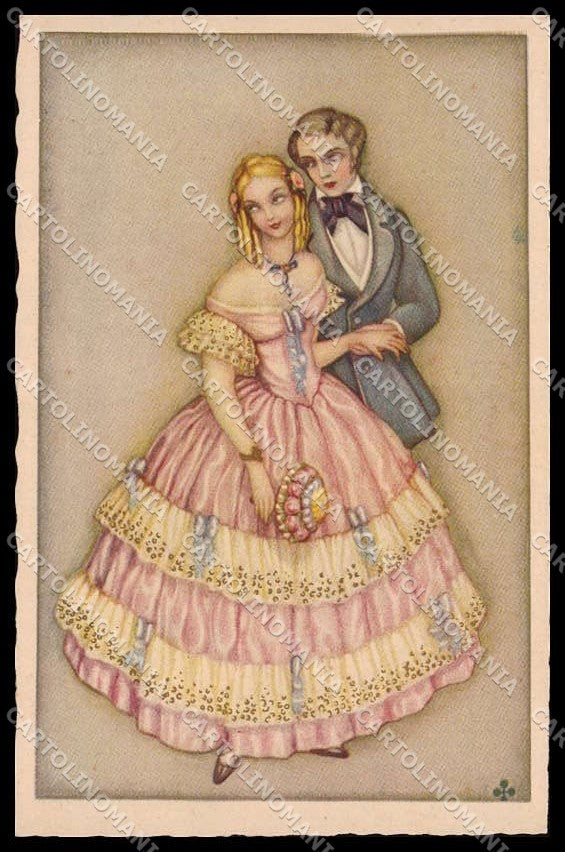 Illustratori Artist Signed Luigi Dalmonte Romantic Couple serie 504 pc ZG8402 – fronte