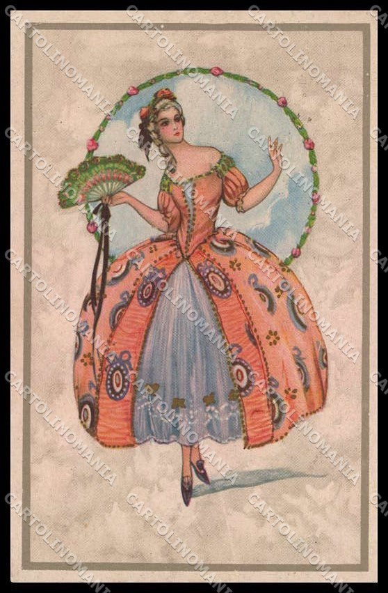Illustratori Artist Signed Corbella Lady Art Deco serie 1007 WRINKLES pc ZG8407 – fronte