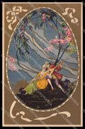 Artist Signed Corbella Romantic Couple Art Deco Degami serie 1049 pc ZG8411 – fronte