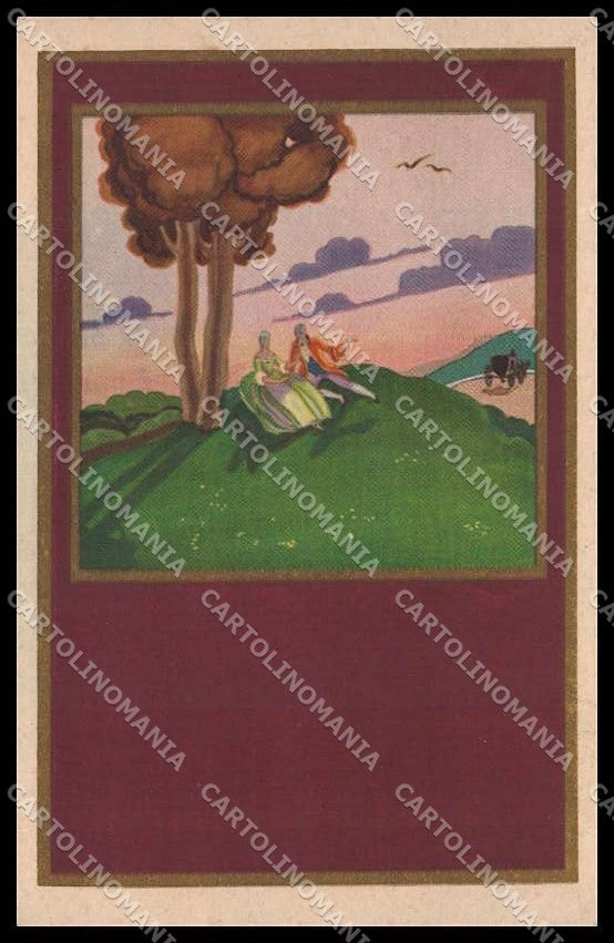 Artist Signed Loris Riccio Romantic Couple Art Deco Degami 1064 pc ZG8444 – fronte