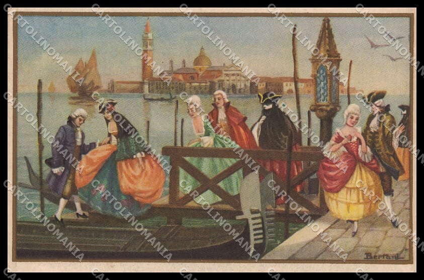 Illustratori Artist Signed Bertani Lady Venezia Degami serie 8 cartolina ZG8446 – fronte