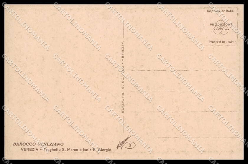 Illustratori Artist Signed Bertani Lady Venezia Degami serie 8 cartolina ZG8446 – retro