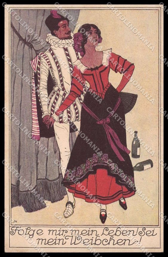 Illustratori Artist Signed Spanish Lady Mozart Don Juan Opera cartolina ZG8448 – fronte