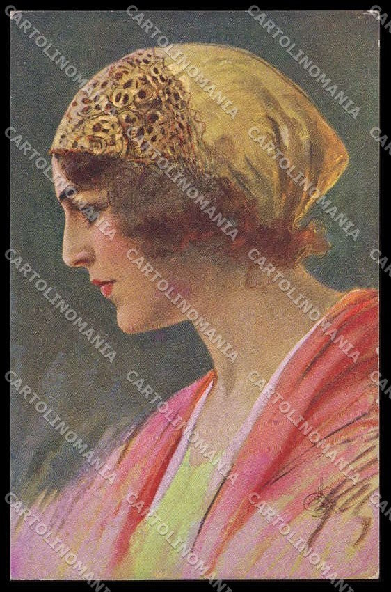 Illustratori Artist Signed C.V. Muttich Lady serie 275-2 cartolina ZG8449 – fronte