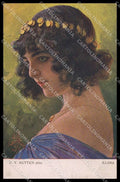 Illustratori Artist Signed C.V. Muttich Lady serie 1291 cartolina ZG8450 – fronte