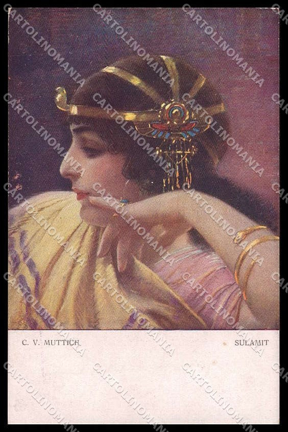 Illustratori Artist Signed C.V. Muttich Lady serie 1022 cartolina ZG8451 – fronte