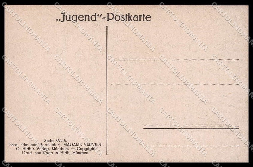 Illustratori Artist Signed Reznicek Lady Jugend serie XV 4cartolina ZG8457 – retro