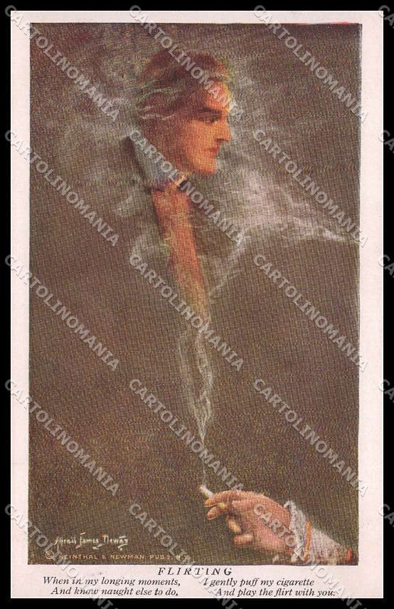 Artist Signed Alfred James Dewey Lady Man Flirting serie 668 pc ZG8461 – fronte