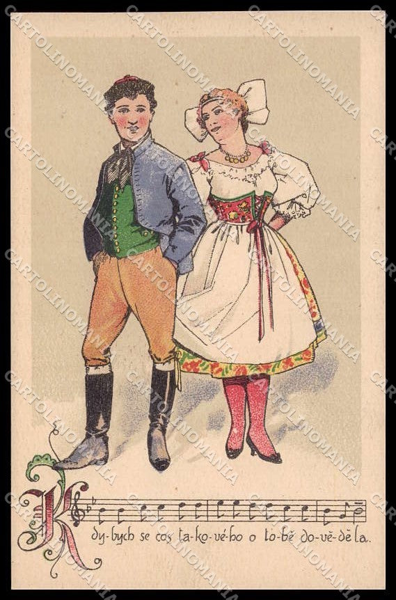 Illustratori Artist Signed Couple Music Sheet serie 386 cartolina ZG8463 – fronte