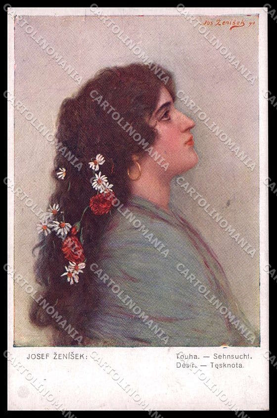 Illustratori Artist Signed Josef Zenisek Lady serie 264-1 cartolina ZG8466 – fronte