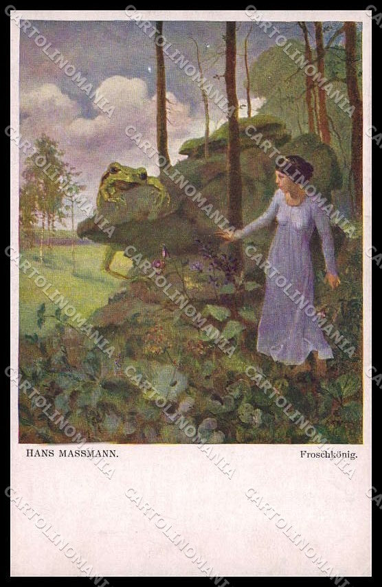 Illustratori Artist Signed Hans Massmann Lady Frog serie 423 cartolina ZG8467 – fronte