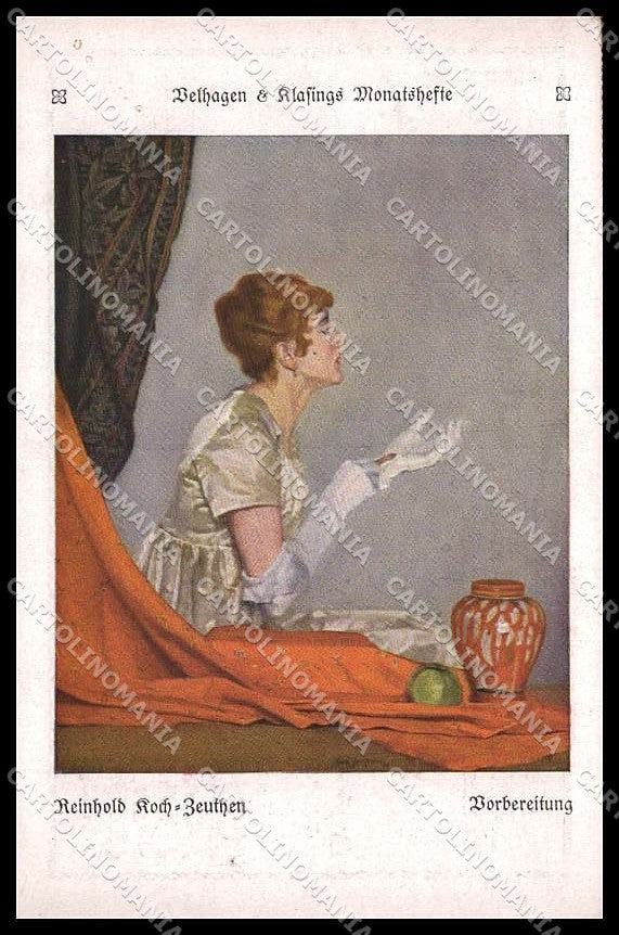 Illustratori Artist Signed Reinhold Koch ? Fashion Lady Monatsheften pc ZG8474 – fronte