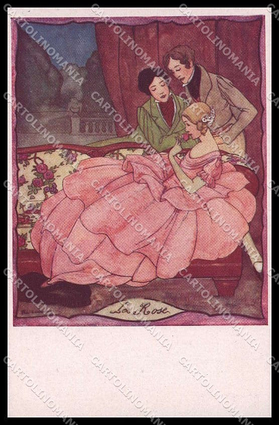 Illustratori Artist Signed Rie Cramer Romantic Couple serie 132 pc ZG8477 – fronte