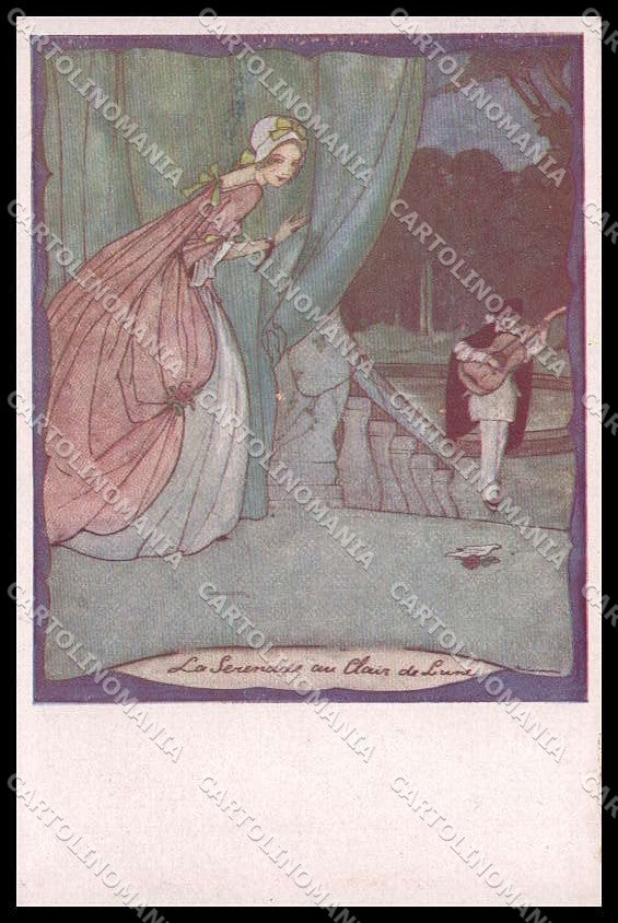 Illustratori Artist Signed Rie Cramer Romantic Couple serie 132 pc ZG8479 – fronte