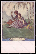 Illustratori Artist Signed Rie Cramer Romantic Couple serie 132 pc ZG8481 – fronte