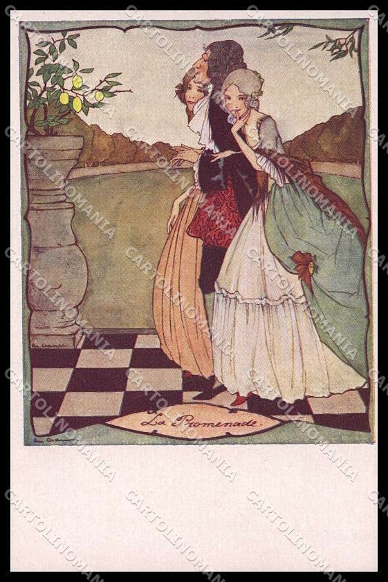 Illustratori Artist Signed Rie Cramer Romantic Couple serie 132 pc ZG8482 – fronte