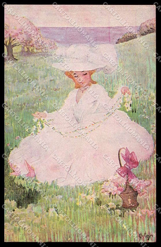 Illustratori Artist Signed O. V. Ceyer Lady serie 94 cartolina ZG8502 – fronte