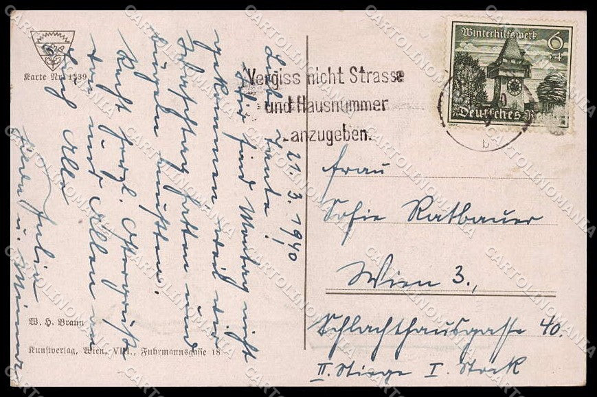 Illustratori Artist Signed W. H. Braun Lady Deutscher Schulverein 1339 pc ZG8503 – retro