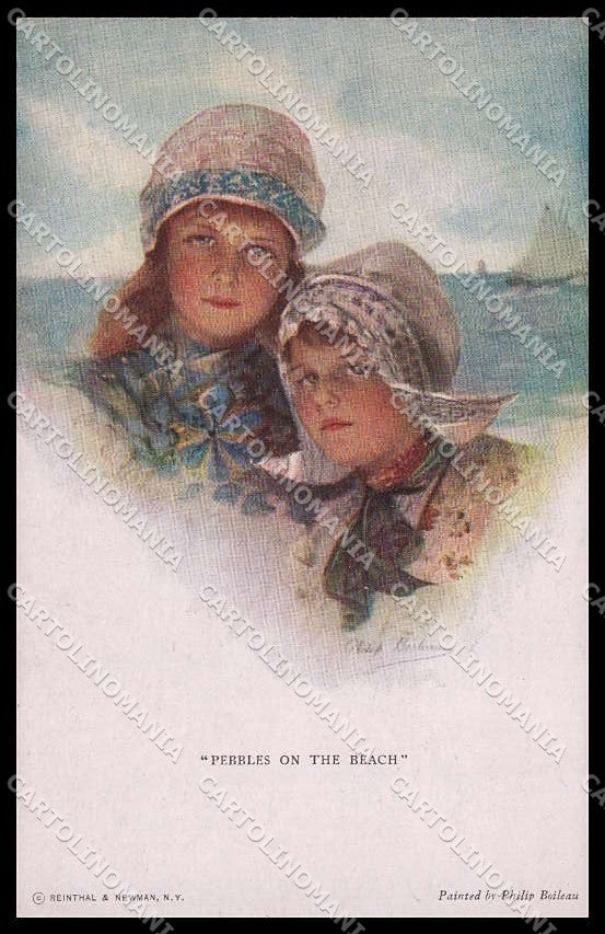 Illustratori Artist Signed Philip Boileau Girl Reinthal serie 756 pc ZG8506 – fronte
