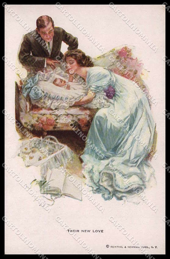 Artist Signed H. Fisher Lady Their New Love Reinthal serie 191 cartolina ZG8516 – fronte