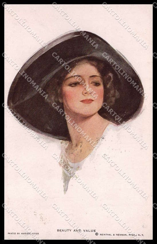 Artist Signed H. Fisher Glamour Lady Reinthal serie 262 cartolina ZG8531 – fronte