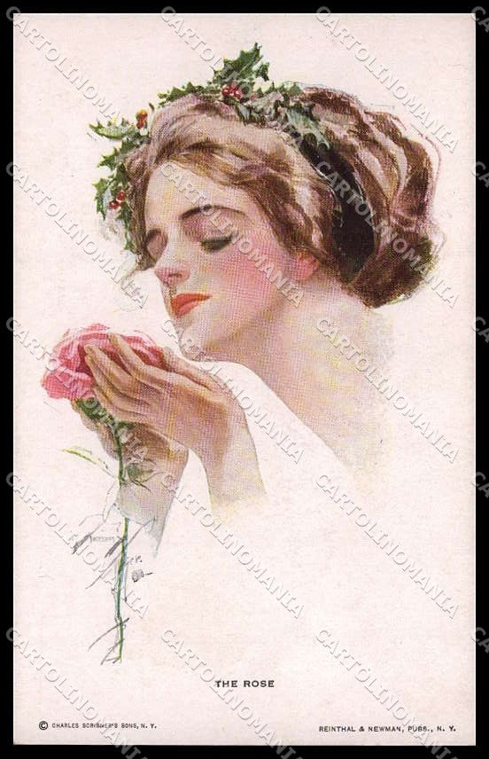 Artist Signed H. Fisher Glamour Lady The Rose Reinthal serie 181 pc ZG8542 – fronte