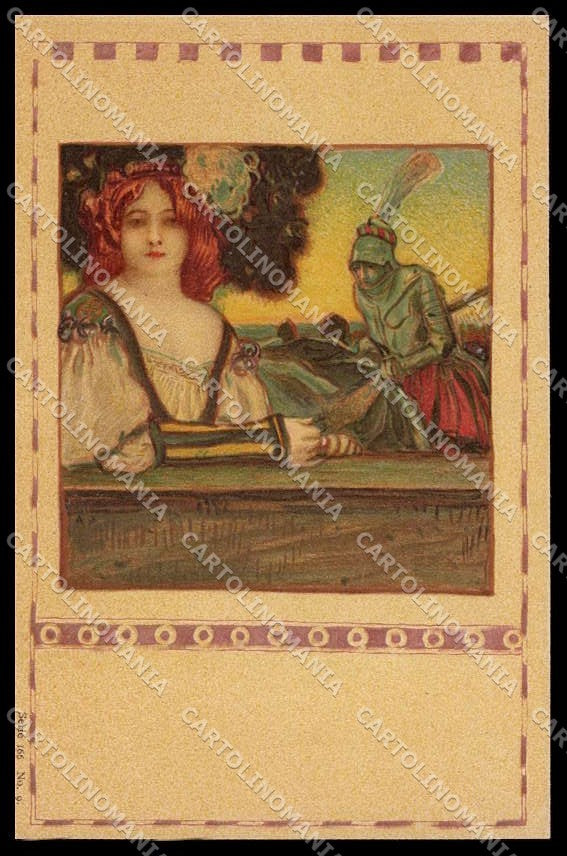 Illustratori Artist Signed Kempf Lady Art Nouveau serie 166-9 cartolina ZG8556 – fronte