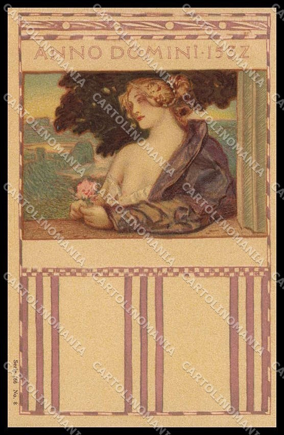 Illustratori Artist Signed Kempf Lady Art Nouveau serie 166-8 cartolina ZG8558 – fronte