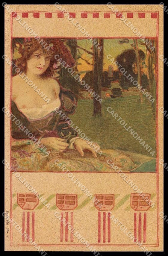 Illustratori Artist Signed Kempf Lady Art Nouveau serie 166-2 cartolina ZG8559 – fronte