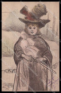 Illustratori Artist Signed H. Boutet Lady cartolina ZG8560 – fronte