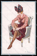 Illustratori Artist Signed F. Fabiano Fashion Lady serie 43 cartolina ZG8564 – fronte