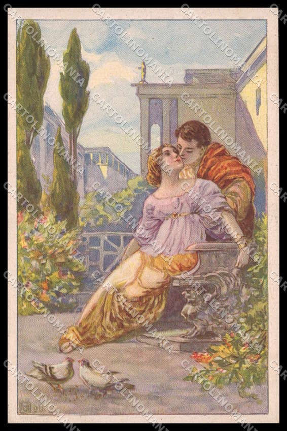 Illustratori Artist Signed Romantic Couple serie 482-5 cartolina ZG8568 – fronte