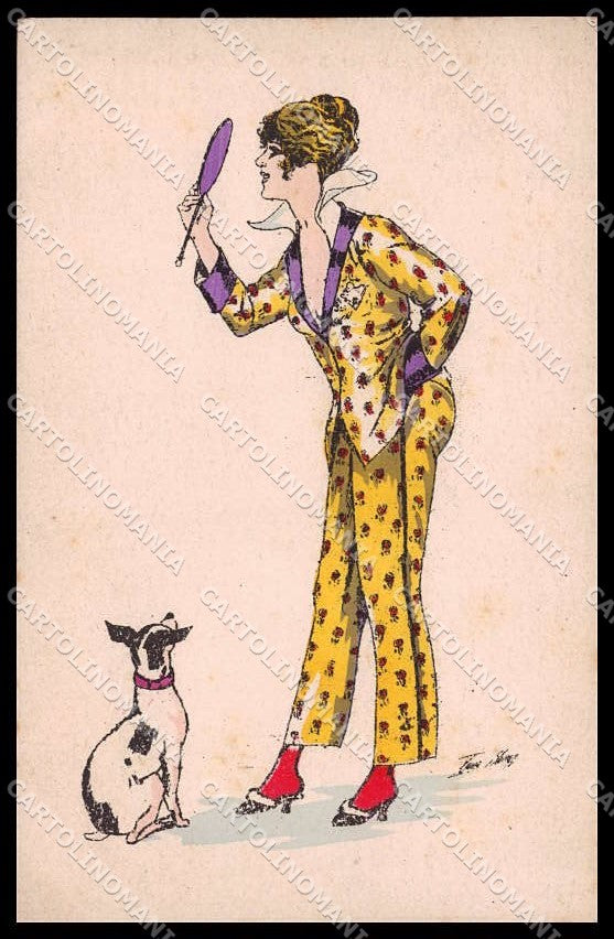 Illustratori Artist Signed X. Sager Lady Repos du Modele serie 56 pc ZG8571 – fronte