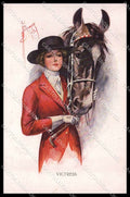 Illustratori Artist Signed Barber Sidesaddle Lady Horse serie 2024-3 pc ZG8577 – fronte