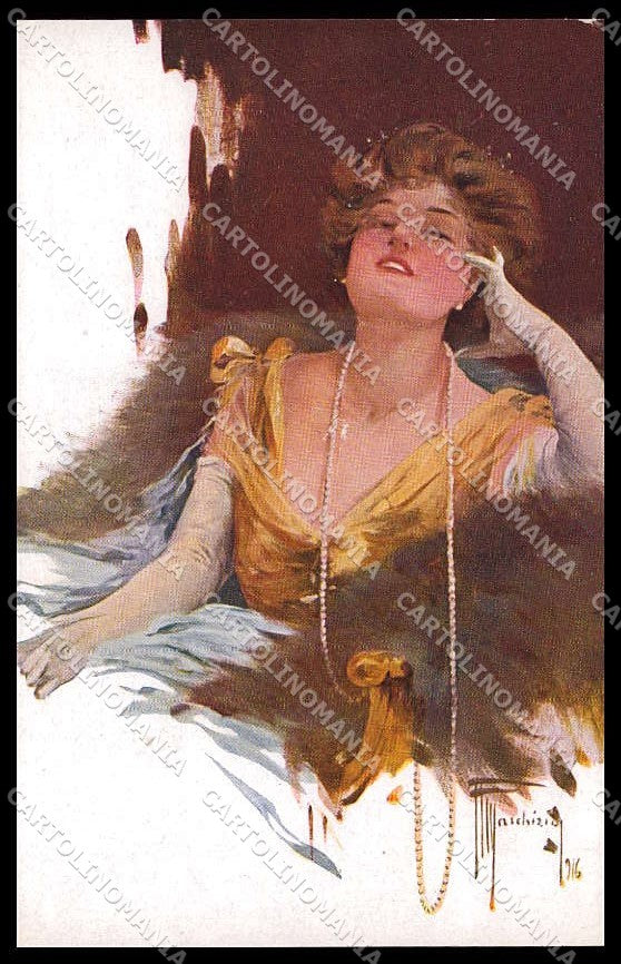 Illustratori Artist Signed Marchisio Fashion Lady serie 3348-1 cartolina ZG8591 – fronte