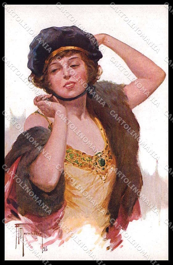 Illustratori Artist Signed Marchisio Fashion Lady serie 3348-4 cartolina ZG8593 – fronte