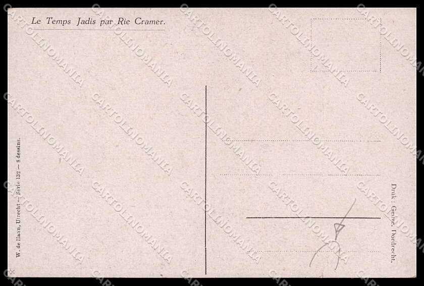 Illustratori Artist Signed Rie Cramer Romantic Couple serie 132 TEARED pc ZG8598 – retro