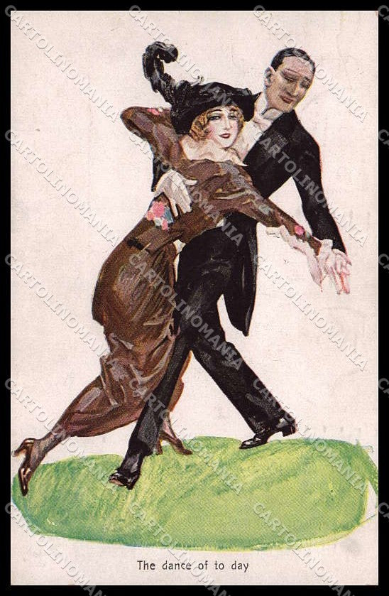 Illustratori Artist Signed Dance Couple Tango WSSB serie 1101 cartolina ZG8600 – fronte