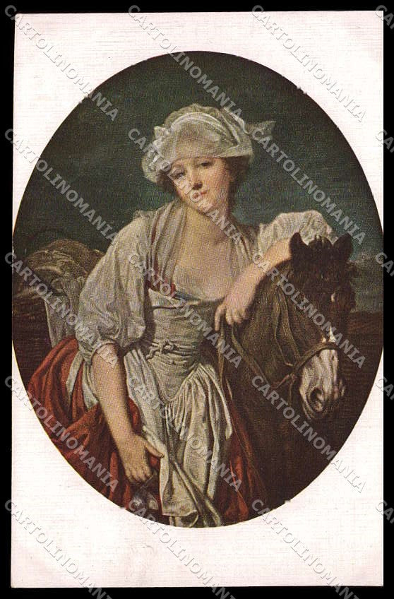 Illustratori Artist Signed J. B. Greuze Lady Horse Lapina 1112 cartolina ZG8613 – fronte