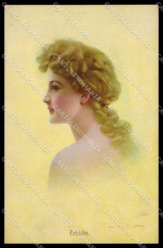 Illustratori Artist Signed Knoefel Ludwig Lady Erbluht serie 659 pc ZG8621 – fronte
