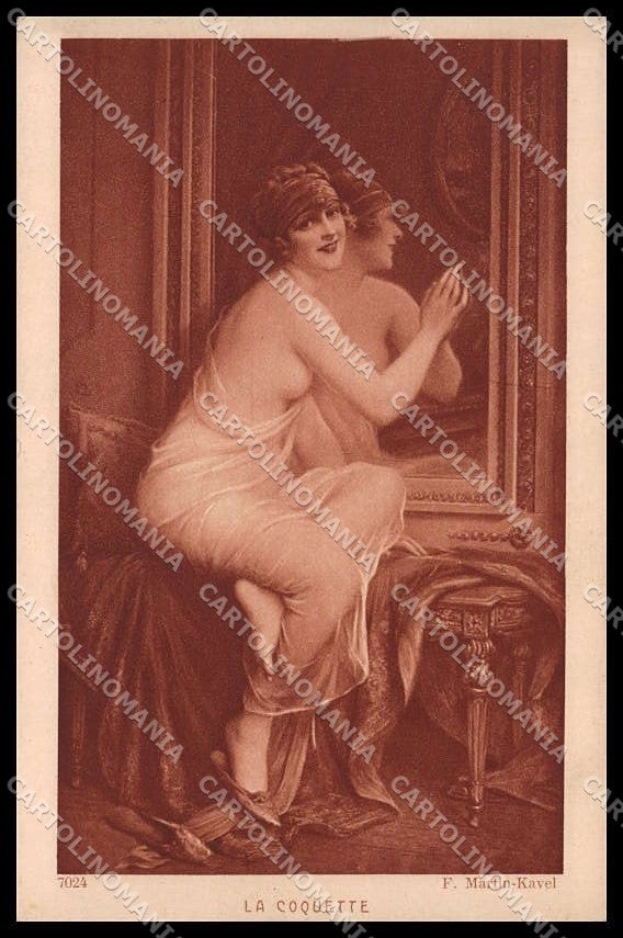 Artist Signed F. Martin Kavel Risque Lady Salon de Paris 7024 pc ZG8624 – fronte