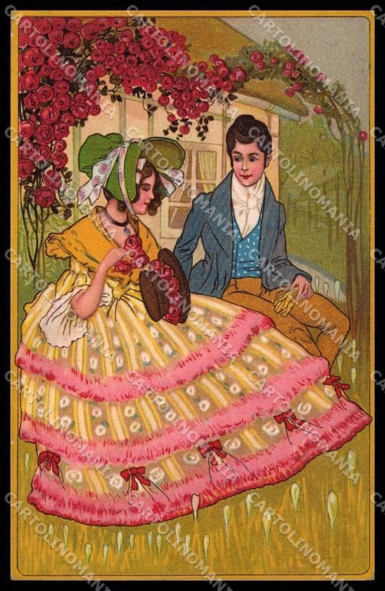 Illustratori Artist Signed Romantic Couple Theo Stroefer serie 684 pc ZG8627 – fronte