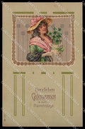 Artist Signed Fashion Lady Four-Leaf Clover Relief serie 594 cartolina ZG8634 – fronte