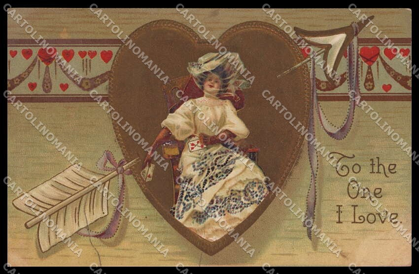 Artist Signed Fashion Lady to the One I Love Relief serie 947 cartolina ZG8636 – fronte