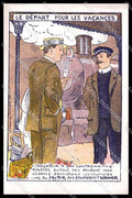 Illustratori Artist Signed J.Lecoq Advertising Motor Train Men cartolina ZG8657 – fronte