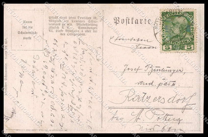 Artist Signed Erich Mataschitz WW1 Signed Deutscher Schulverein 659 pc ZG8663 – retro